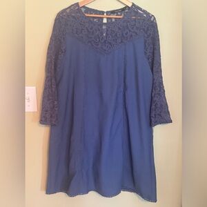 Elegant Blue Lace Women's Top